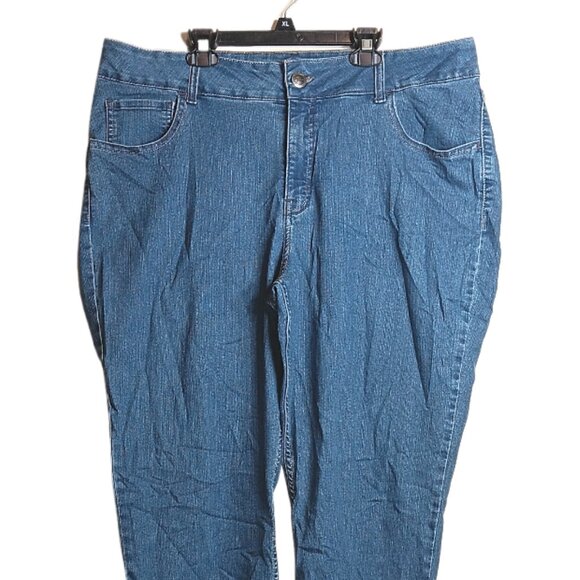 Riders By Lee Bootcut Jeans Womens 18W Long Medium Wash Midrise Embroidered - Picture 2 of 4